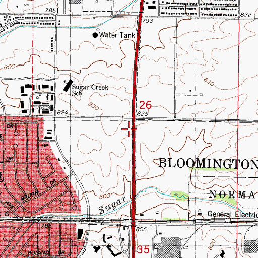 Topographic Map of King School (historical), IL
