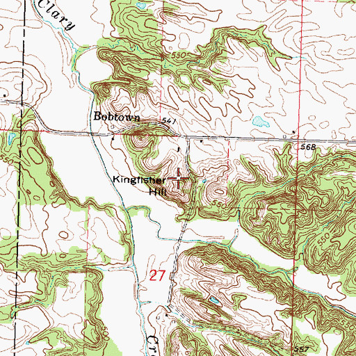 Topographic Map of Kingfisher Hill, IL