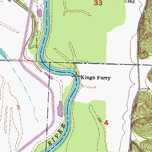 Topographic Map of Kings Ferry, IL