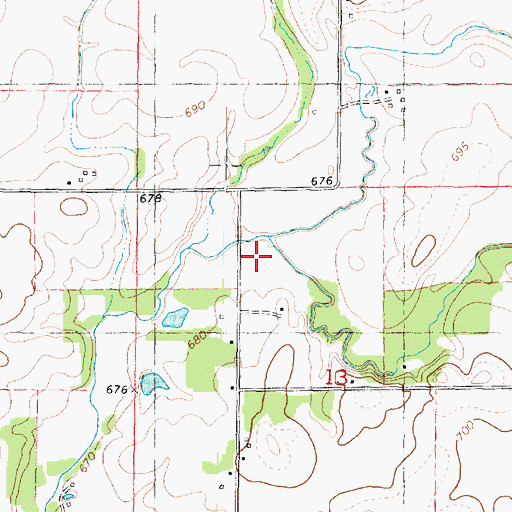 Topographic Map of Kings Mill Creek, IL