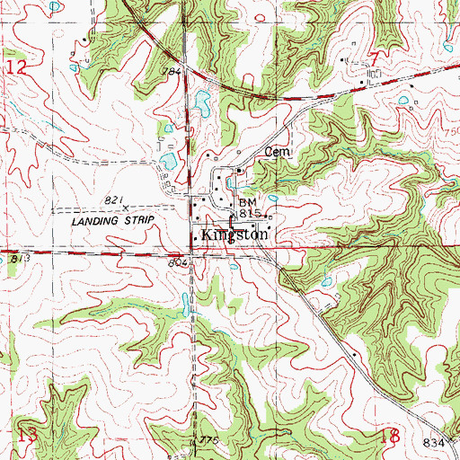 Topographic Map of Kingston, IL
