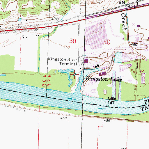 Topographic Map of Kingston Lake, IL