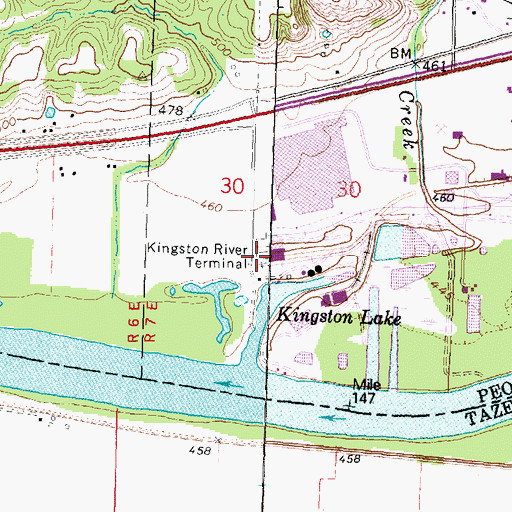 Topographic Map of Kingston River Terminal, IL