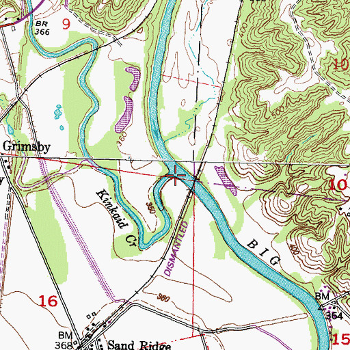 Topographic Map of Kinkaid Creek, IL