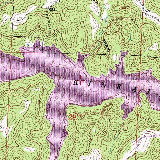 Topographic Map of Kinkaid Lake, IL