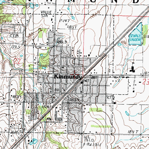 Topographic Map of Kinmundy, IL