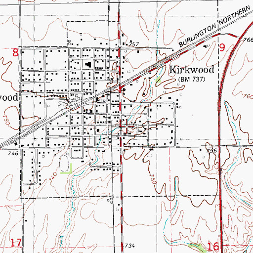 Topographic Map of Kirkwood, IL