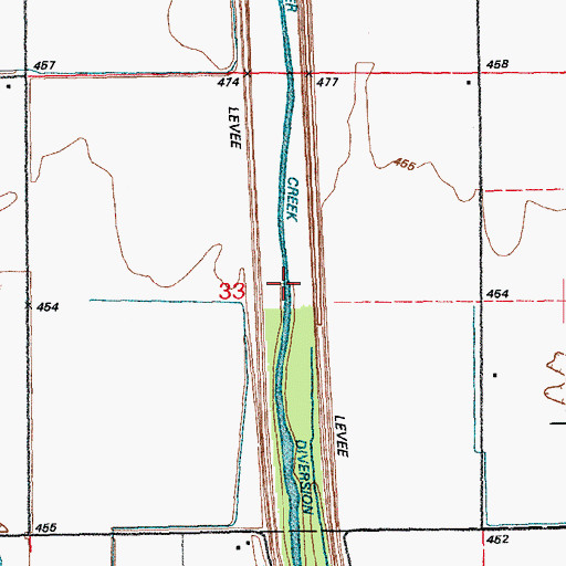 Topographic Map of Kiser Creek Diversion Ditch, IL