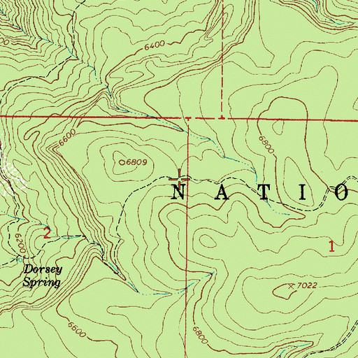 Topographic Map of Dorsey Spring Trail, AZ