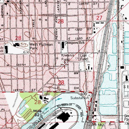 Topographic Map of Kiwanis Field, IL