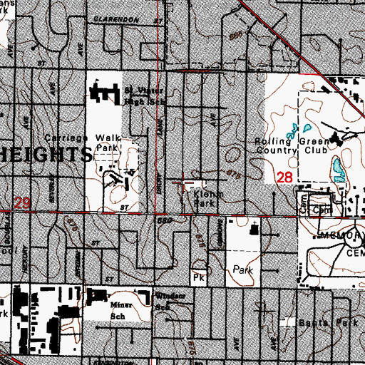 Topographic Map of Klehm Park, IL