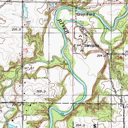 Topographic Map of Knights Branch, IL