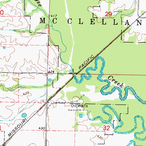 Topographic Map of Knob Prairie Creek, IL