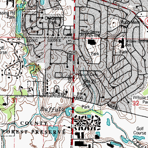 Topographic Map of Knopf Cemetery, IL