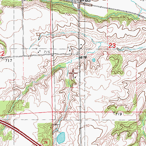 Topographic Map of Knoxville Mine, IL
