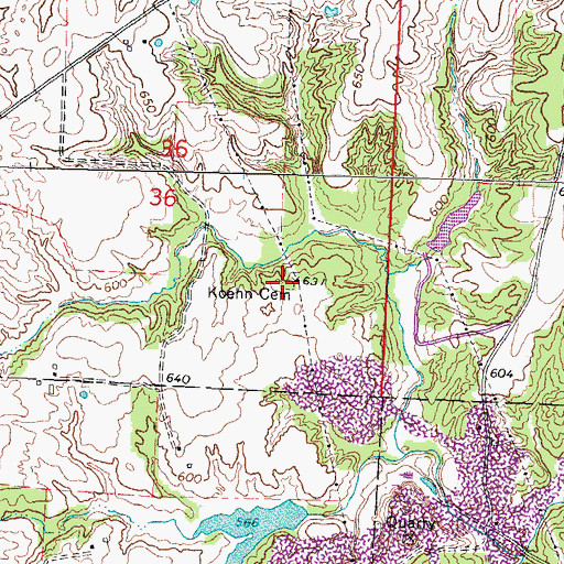 Topographic Map of Koehn Cemetery, IL