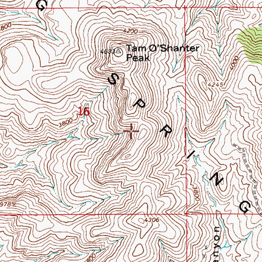 Topographic Map of Dripping Spring Mountains, AZ