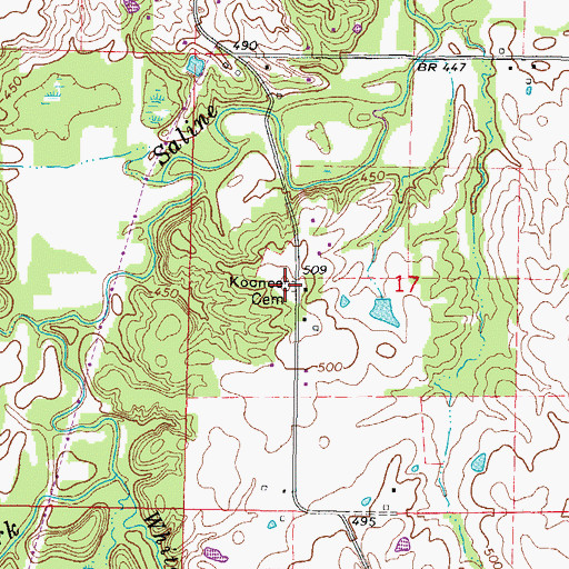 Topographic Map of Koonce Cemetery, IL