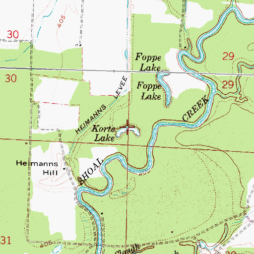 Topographic Map of Korte Lake, IL