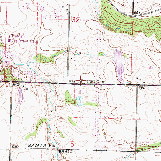 Topographic Map of Kimler's Cemetery, IL