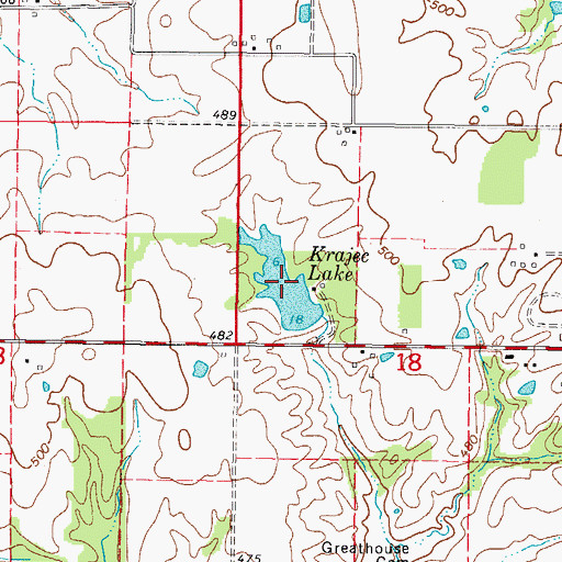 Topographic Map of Krajec Lake, IL
