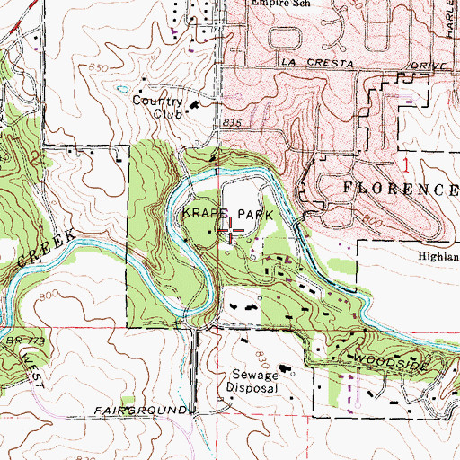 Topographic Map of Krape Park, IL