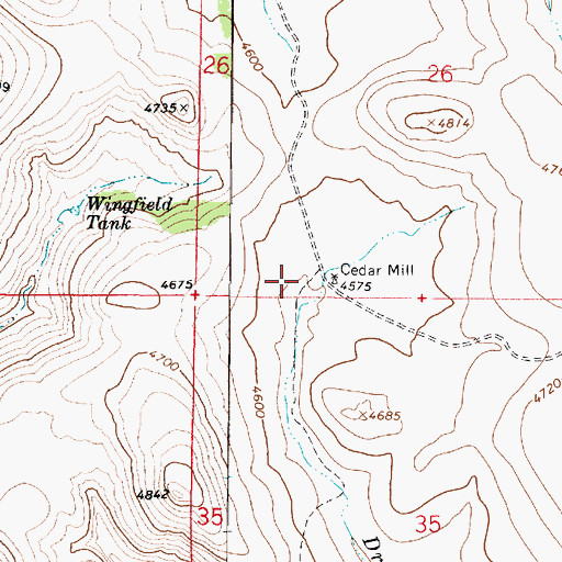 Topographic Map of Cedar Mill Windmill, AZ