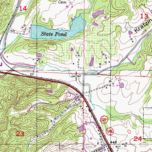 Topographic Map of Kratzinger Hollow, IL