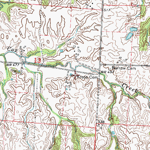 Topographic Map of Kross Cemetery, IL