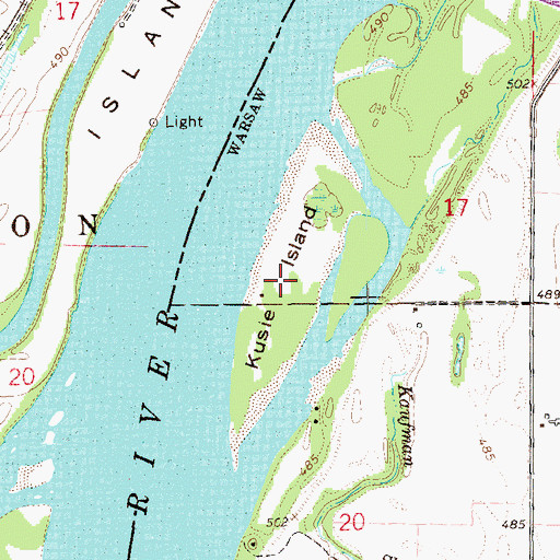 Topographic Map of Kusie Island, IL