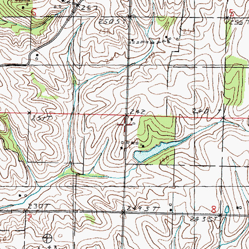 Topographic Map of Kuster School (historical), IL