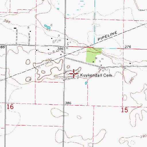 Topographic Map of Kuykendall Cemetery, IL