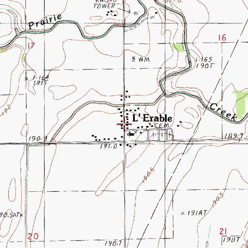 Topographic Map of L'Erable, IL