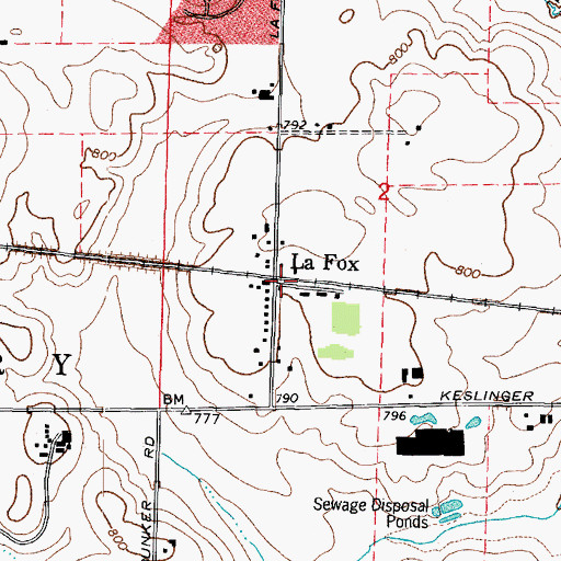 Topographic Map of La Fox, IL