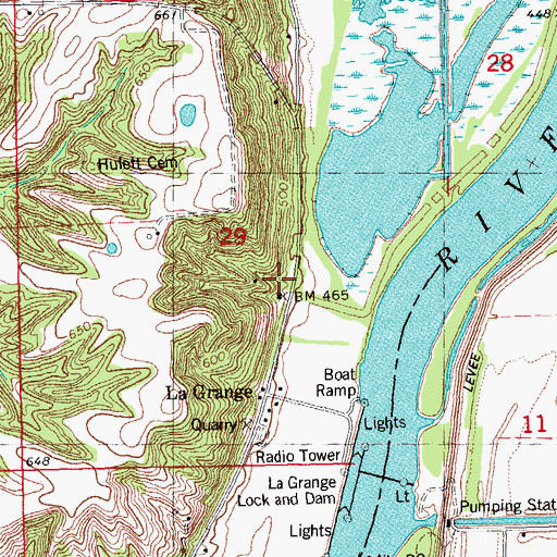 Topographic Map of La Grange, IL