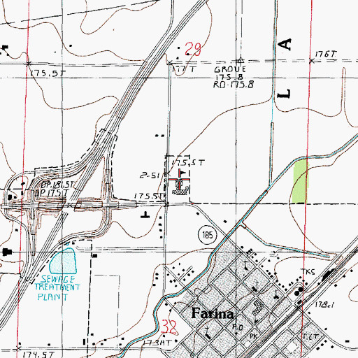Topographic Map of South Central High School, IL