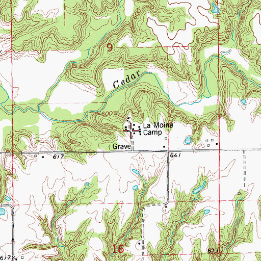 Topographic Map of La Moine Camp, IL