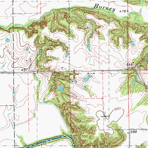 Topographic Map of La Moine School (historical), IL