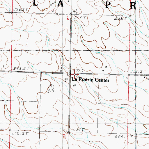 Topographic Map of La Prairie Center, IL