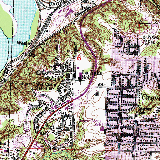 Topographic Map of La Salle Elementary School, IL