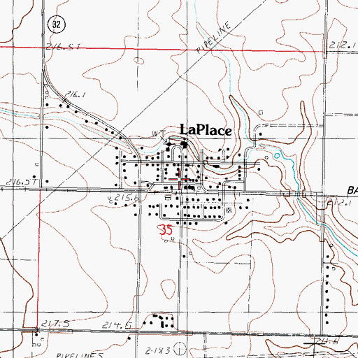 Topographic Map of LaPlace, IL