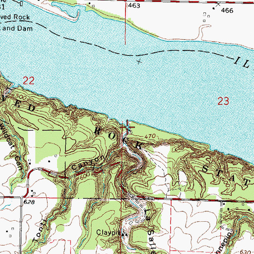 Topographic Map of LaSalle Canyon, IL