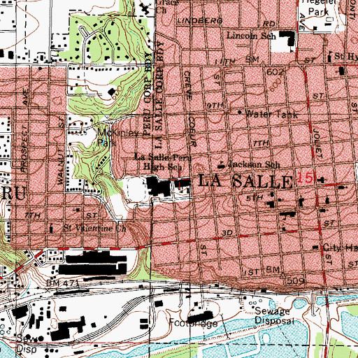 Topographic Map of Lasalle-Peru-Oglesby Junior College, IL