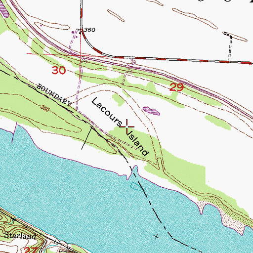Topographic Map of Lacours Island, IL