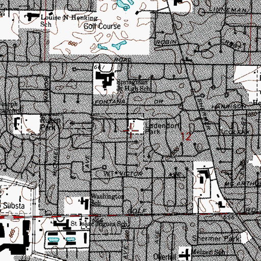 Topographic Map of Ladendorf Park, IL