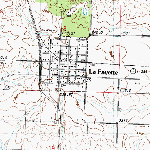 Topographic Map of Lafayette, IL
