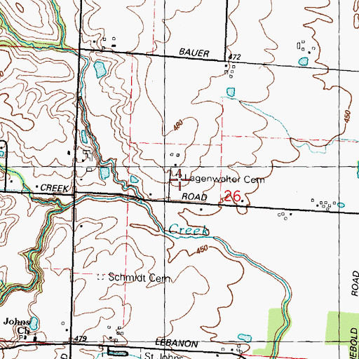 Topographic Map of Lagenwalter Family Cemetery, IL