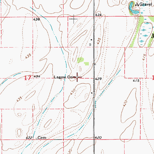 Topographic Map of Lagow Cemetery, IL