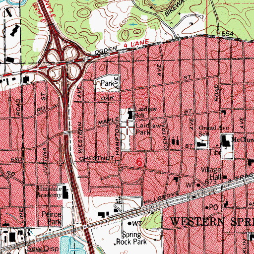 Topographic Map of Laidlaw Park, IL