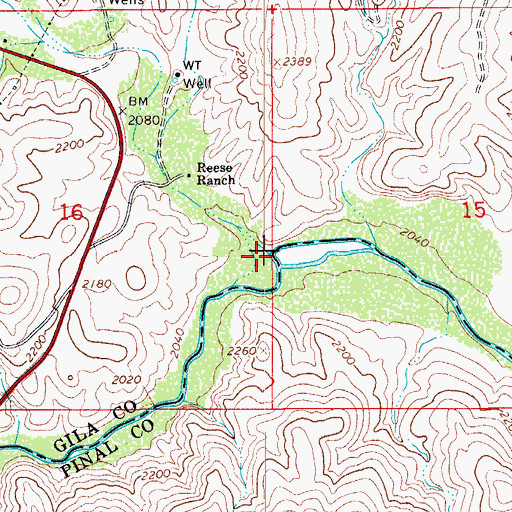 Topographic Map of Dripping Spring Wash, AZ